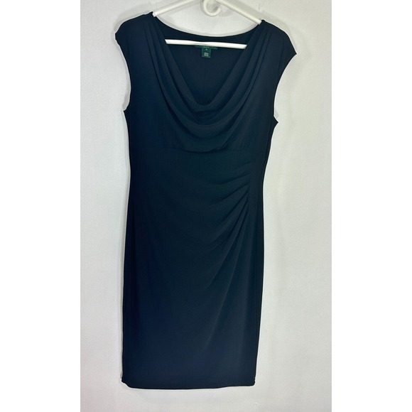 Ralph Lauren Dresses & Skirts - Lauren Ralph Lauren Womens 12 Dress Ruched Side Black Cowl Neck